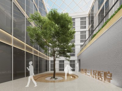 现代医院阳光大厅3D模型下载